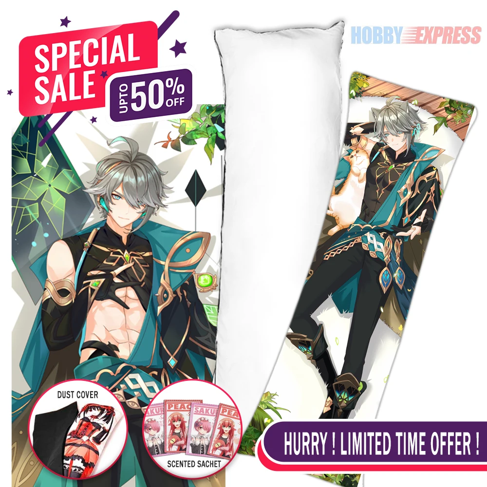 Hobby Express Anime Dakimakura Japanese Otaku Waifu Hugging Body Pillow Cover Case Alhaitham Genshin Impact 23312