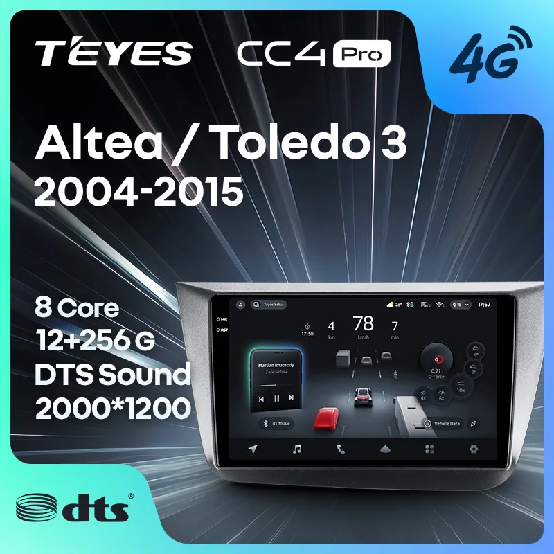 TEYES CC4 PRO para Seat Altea 5P Toledo 5P 3 2004 - 2015 LHD RHD CarPlay Auto 2DIN Autoradio reproducción de Radio Multimedia estéreo