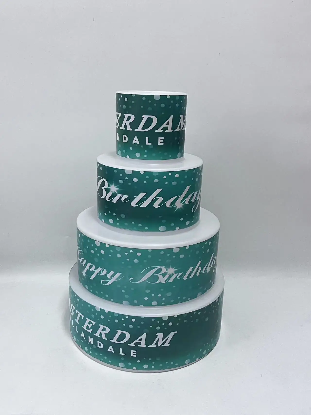 4 TIERS LED BIRTHDAY CAKE FOR LOUNGE