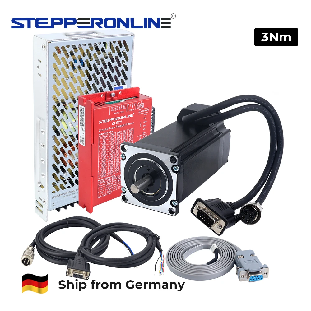 STEPPERONLINE EU-Versand 3Nm Nema23 Closed-Loop Schrittmotor mit Encoder und Easy Servo Driver CL57Y CNC-Kit