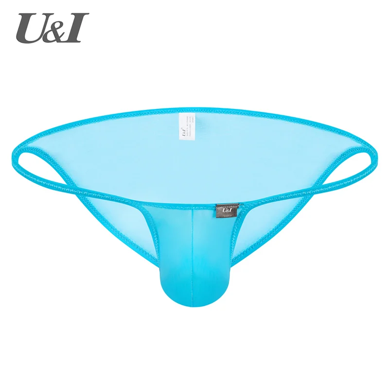 U & I-Calzoncillos sexys para hombre, cápsula ultrafina transparente con personalidad, cintura baja nailon de hielo, regalo para amantes