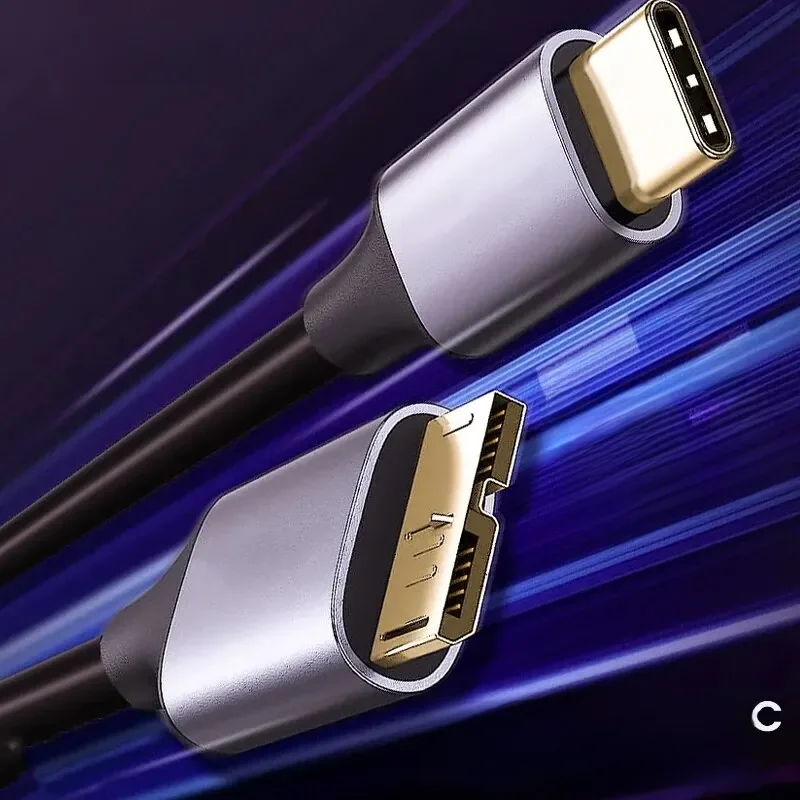 Cabo USB C para Micro B Cabos de disco rígido Trançado USB 3.0 Tipo C Macho para Micro B Macho Cabo