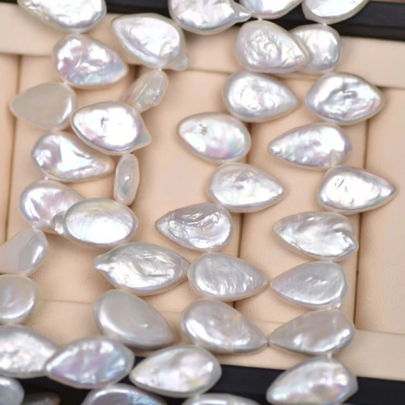 

Wholesale 16 inches 5-8mm Natural White Side Drilled Seed Drop Pearls Loose Strand