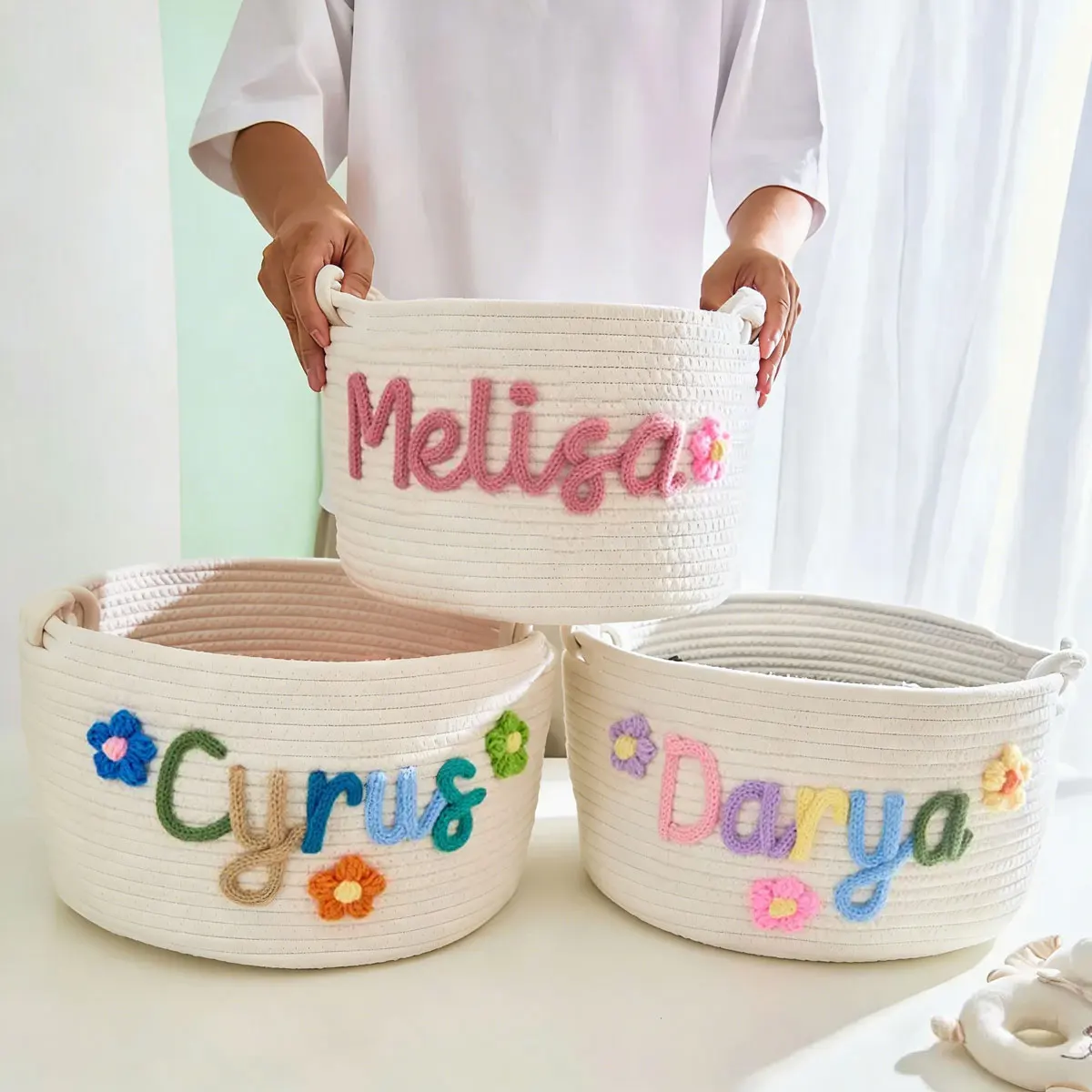 Customizable Personalized Name Storage Basket, Gift Basket