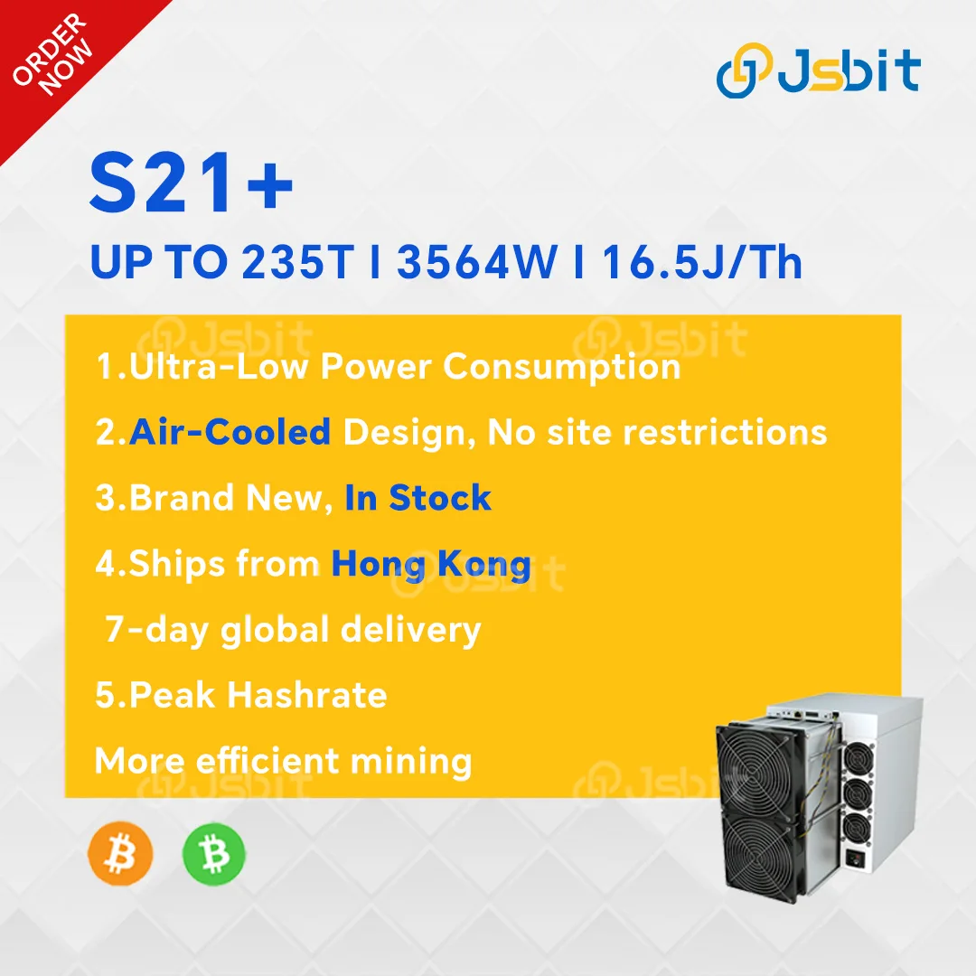 

Buy 5 get 3 free Bitmain Antminer S21 Pro+ 234T 3510W Bitcoin Miner