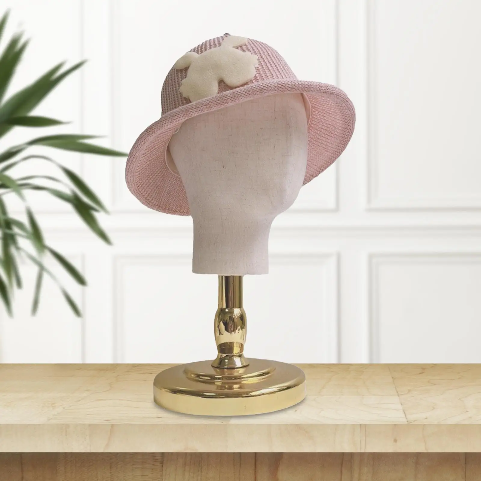 Modelo de cabeça de bebê com base de madeira, suporte para chapéu, cabeça, salões infantis, meninas