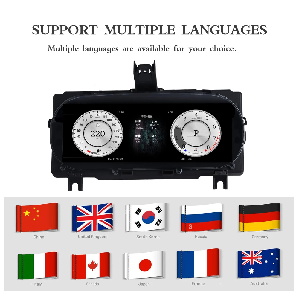 12.3-inch HD Digital Instrument Cluster for  Land Rover Discovery Sport 2015-2019 Speedometer Cluster Virtual Cockpit