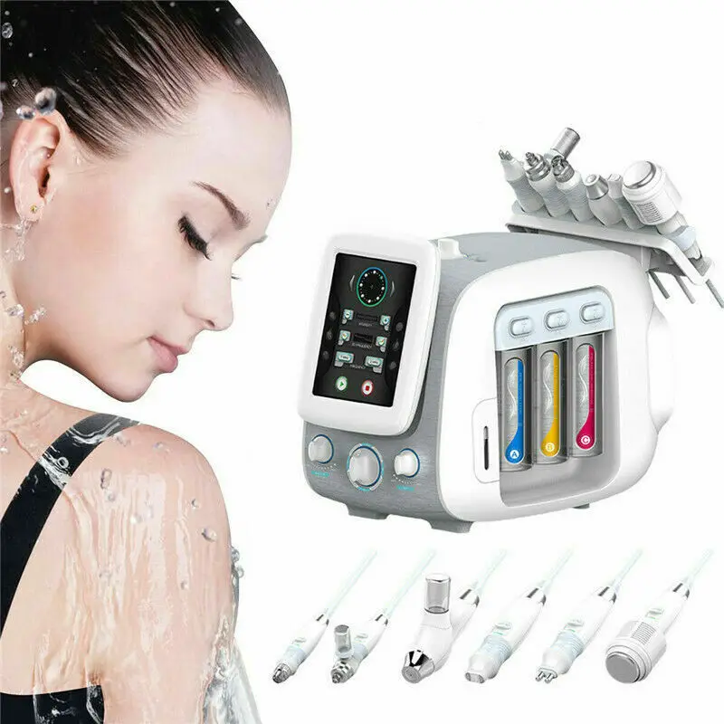 Multifunctional Small Bubble Hydra Peel Facial Care Device 6 In 1 H2O2 Hydra Oxygen Jet Anti Aging Skin Whitening Beauty Machine