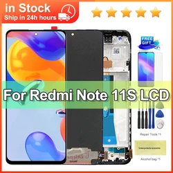 AMOLED For Xiaomi Redmi Note 11S LCD with Frame Touch Screen Digitizer Assembly For Redmi Note11s 4G 2201117SG 2201117SI Display