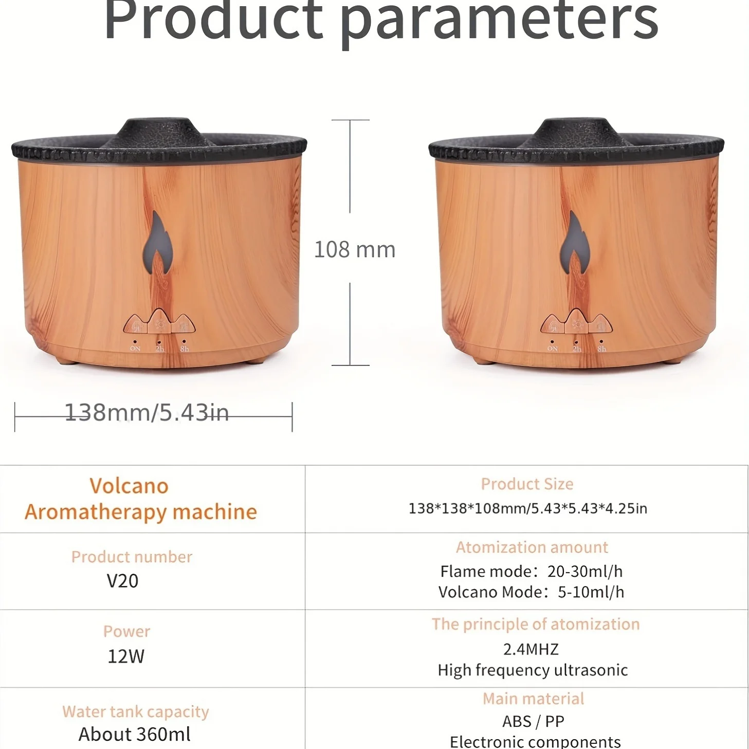 Vulkan Flammen diffusoren kühlen Nebel Luftbe feuchter für zu Hause Ultraschall Aroma therapie Diffusor mit ätherischen Öl schale leise Elektronik