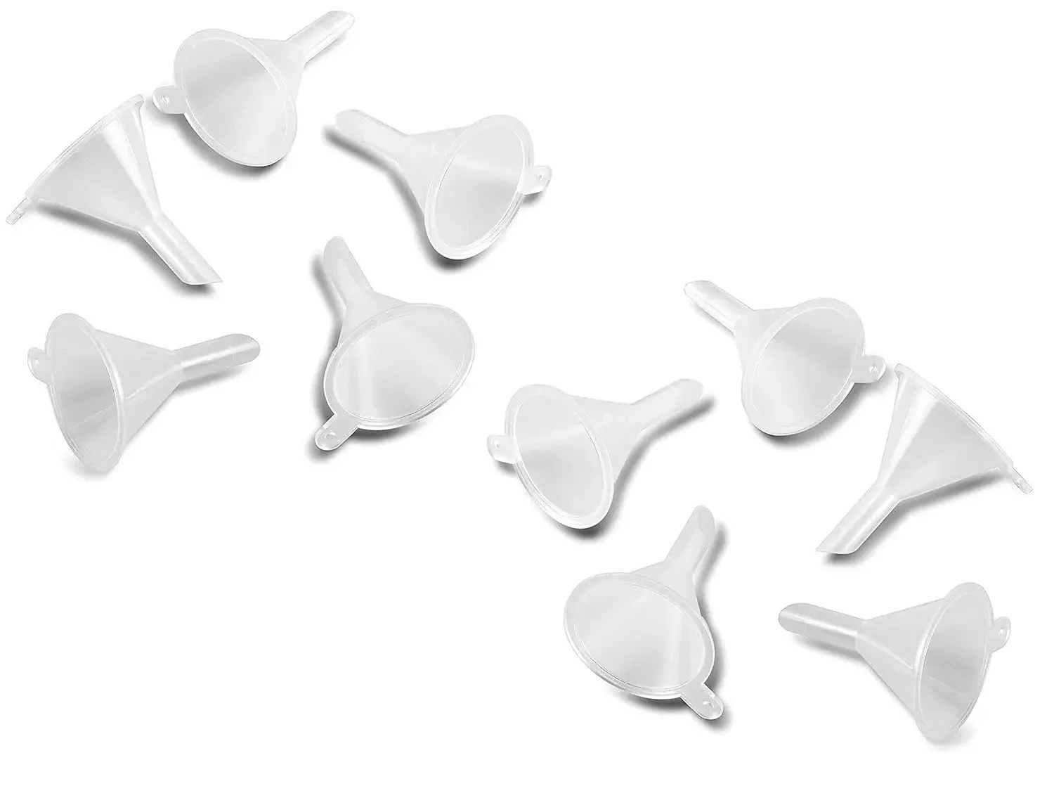 Mini entonnoir de remplissage de bouteilles vides, outil d'emballage pour voyage, Mini petits entonnoirs en plastique pour parfum liquide essentiel 10 pièces