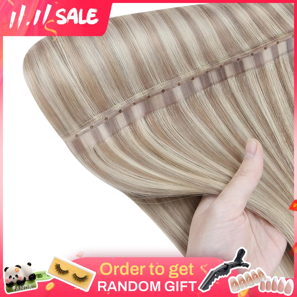 

Moresoo Butterfly Weft Hair Extensions Pu Hole Weft Double Sided Genius Weft Bundles Hand Tied Weft Invisible Weave For Women