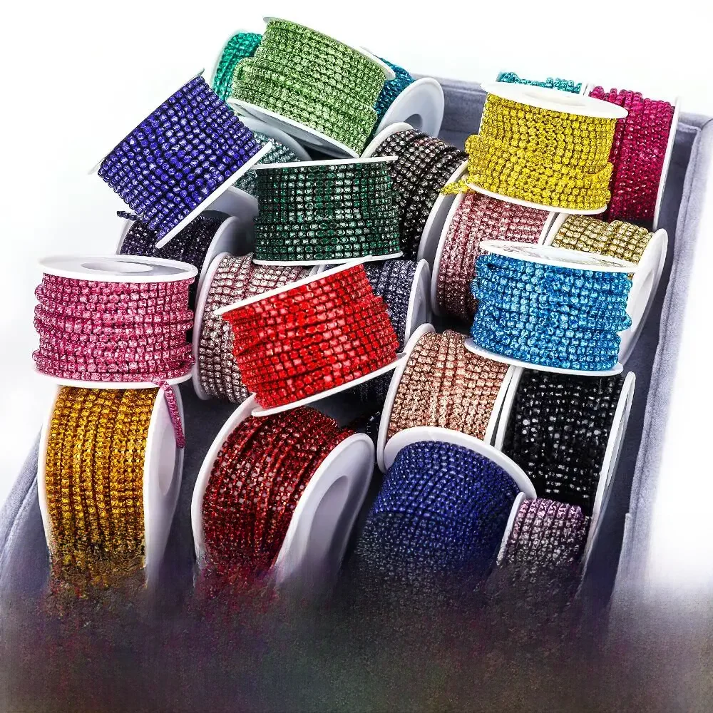 Chaîne à griffes de toutes couleurs, Strass électrophorésiens, garniture en pierre, or, diamant, Strass, appliques décoratives, garnitures en cristal pour robes