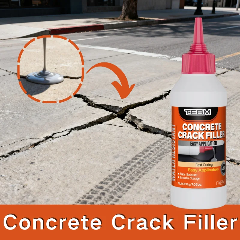 Concrete Crack Sealant Water-Based Filler Matched Gray Repair for Driveways Patios & Floors Seamless Finish Fills up to Wide