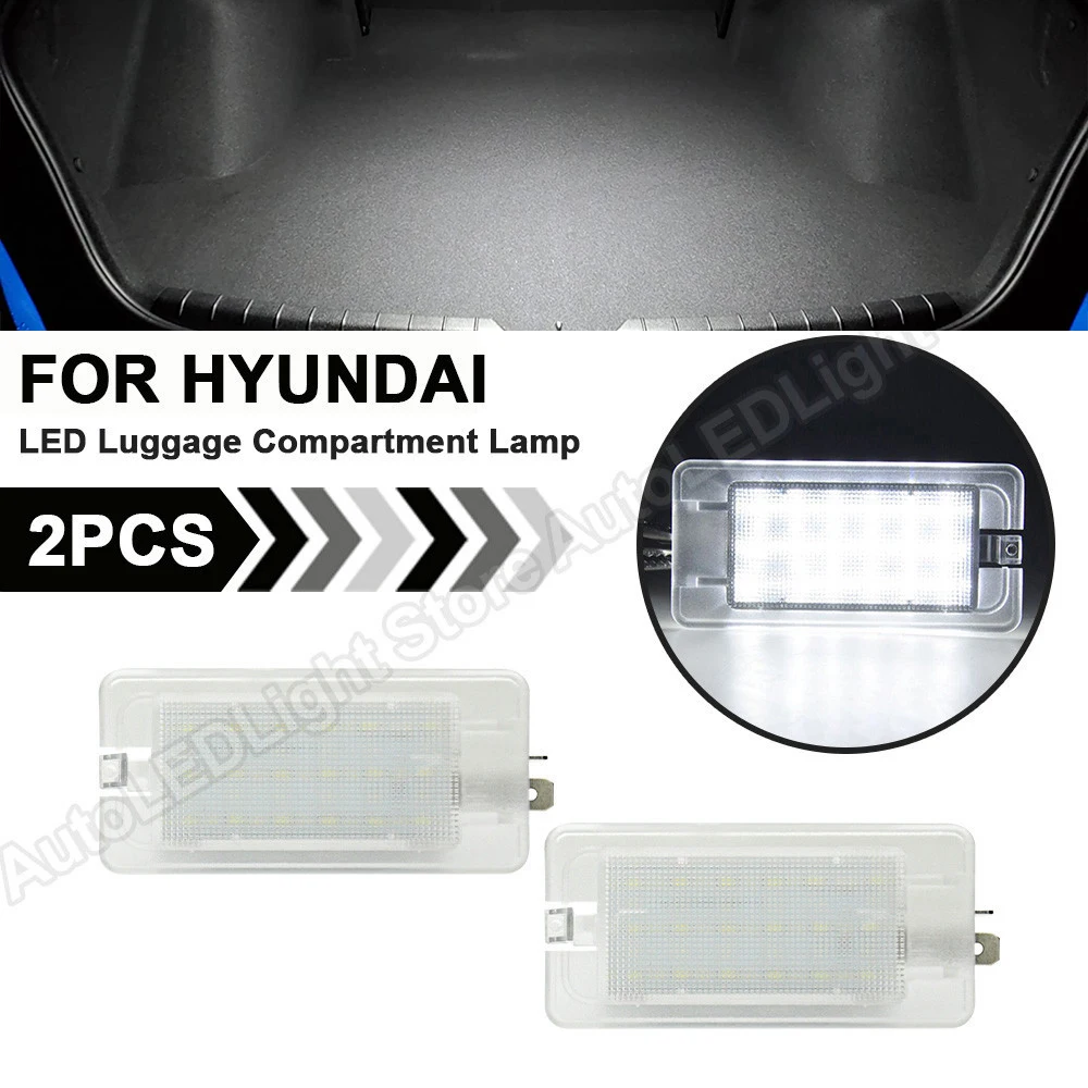 

LED Trunk Glove Box Lights For Hyundai Accent Elantra Equus Sonata 2PCS White Cargo Lamps For Kia K900 Optima Rio Forte Amanti