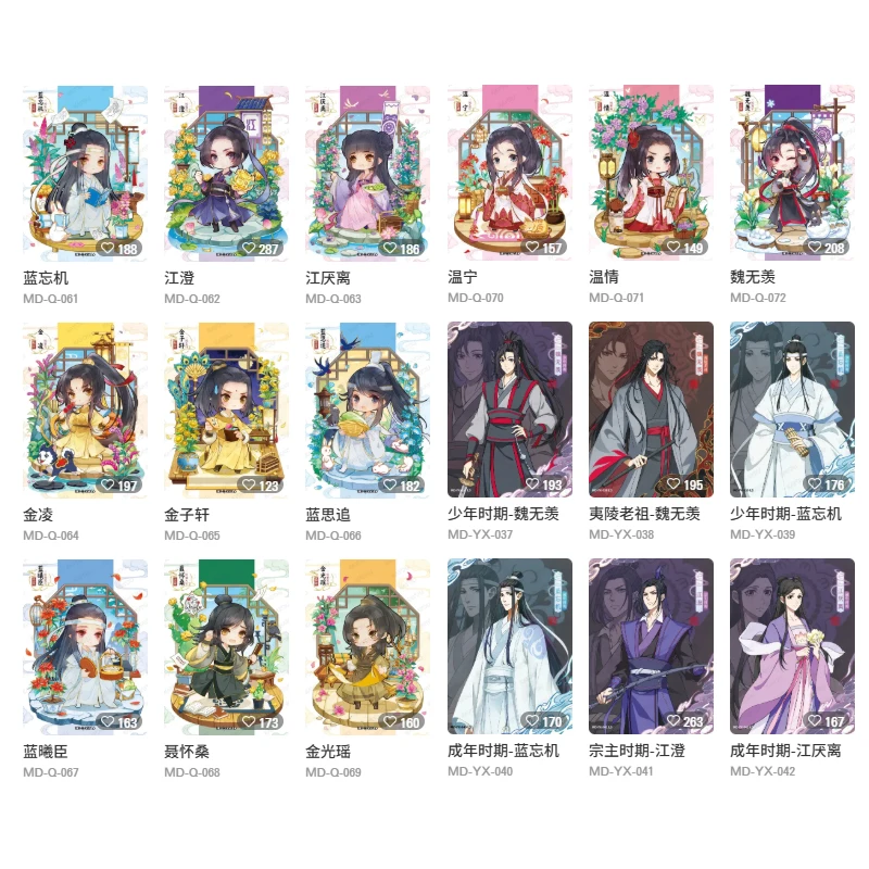 Kayou Mo Dao Zu Shi Anime Collection Cards T4W4 Drunken Dream Series Wei Wuxian Lan Wangji Trading Cards Fan Collectible Hobby