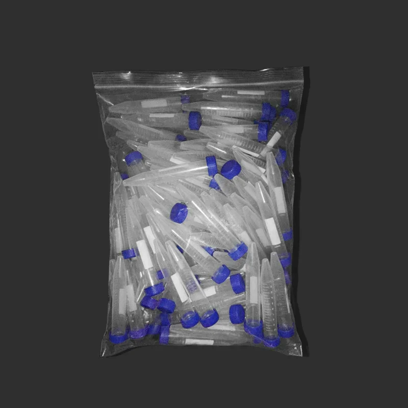 100 sztuk/worek 10ml rurka odśrodkowa zakrętka stożek dno narzędzie laboratoryjne przezroczysta rurka do testów wirówki z podziałką fiolka plastikowa — zdjęcie produktu 7
