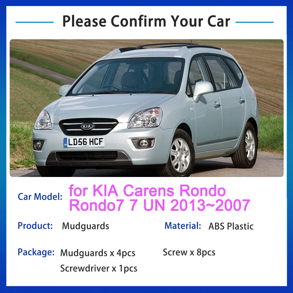 Mudguards for KIA Carens Rondo Rondo7 7 UN 2013~2007 Accessories 2012 2011 2010 2009 2008 Fender Mud Flap Guard Splash Mudflaps