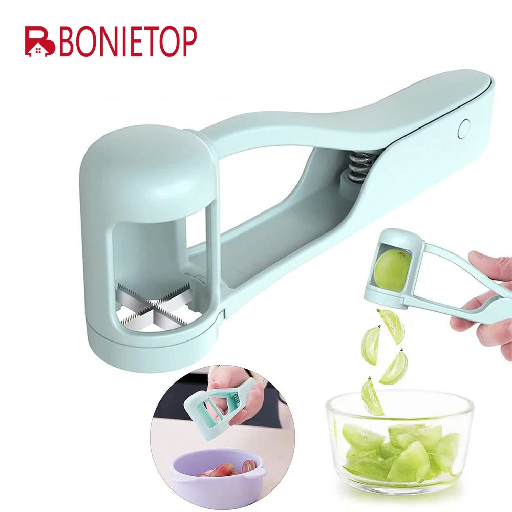 BONIETOP-rebanador Manual de cereza, fresa, uva, ensalada de frutas, herramientas de cocina, accesorios de acero inoxidable para el hogar