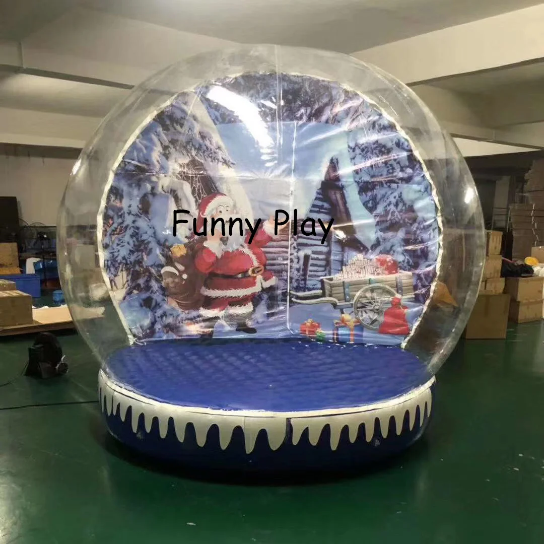 Christmas snow ball tent,event show 3m snow globe,new years eve party supplies giant inflatable snowflake human snow globe