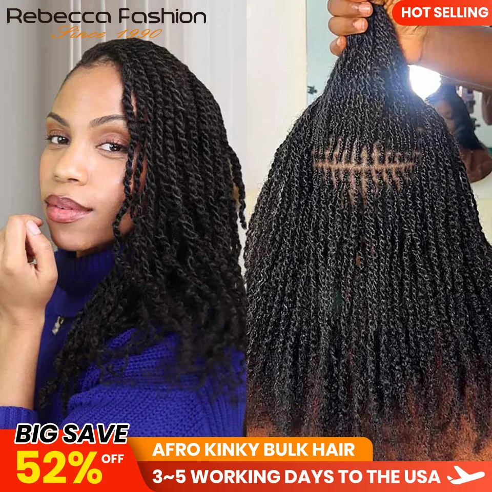 Choice 100% Human Hair Braiding Hair QVR Kinky Bulk Human Hair for Braiding Afro Kinky Bulk Human Hair Mini Twist Natural Look