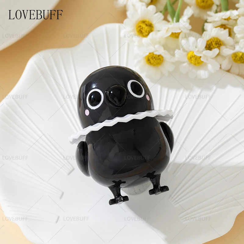 LOVEBUFF LAD Sylus Grumpy Crow telefoon charme beeldje collectible bureau decor