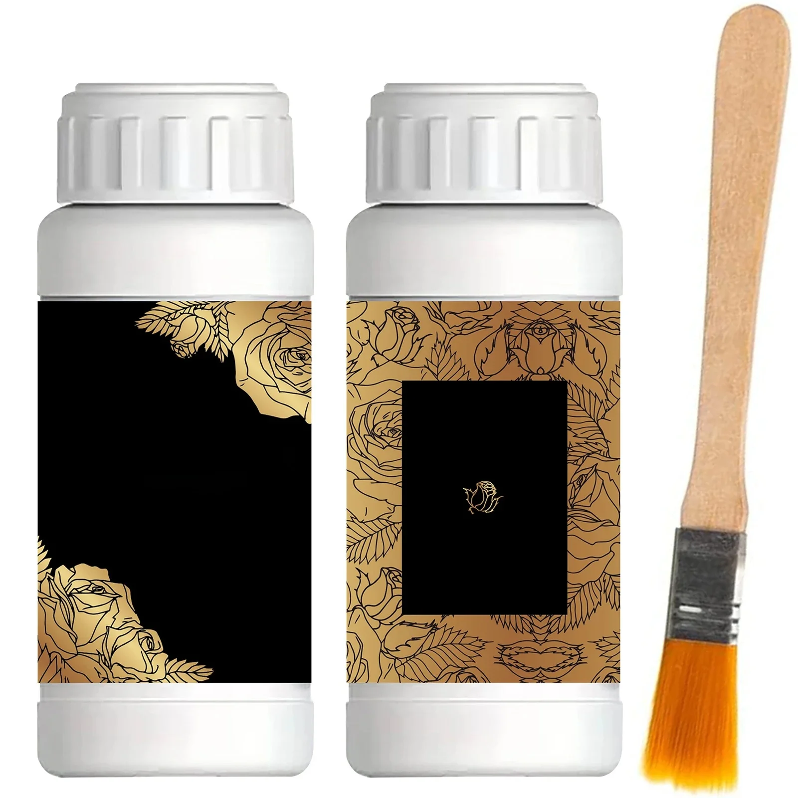 100ML/200ML gouden folie lijmset - metalen lijm op waterbasis met borstel voor ambachten, schilderen en kunstprojecten - afbeelding 2