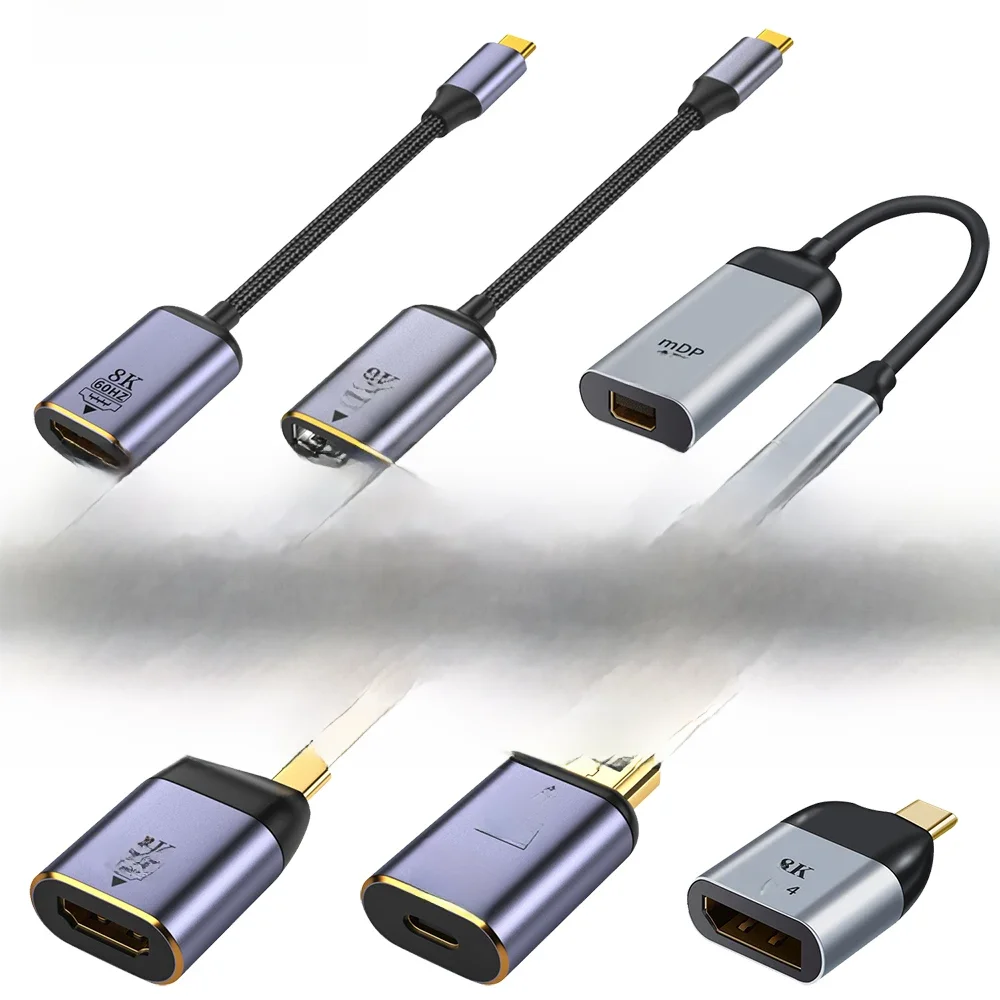Adapter USB typu C na HDMI 8K USB C na DP DisplayPort miniDP 4K VGA do laptopa MacBook TV Box PS5 Switch iPad Galaxy — zdjęcie produktu 7