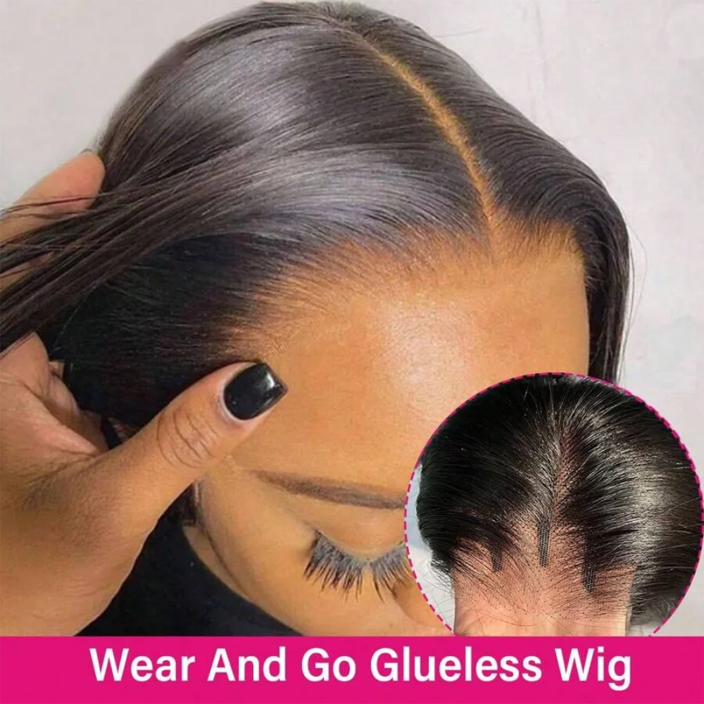 Wear And Go Glueless Wigs Human Hair Brazilian Straight Wigs Human Hair For Women 4x4 Lace Front Human Hair Glueless Closure Wig
