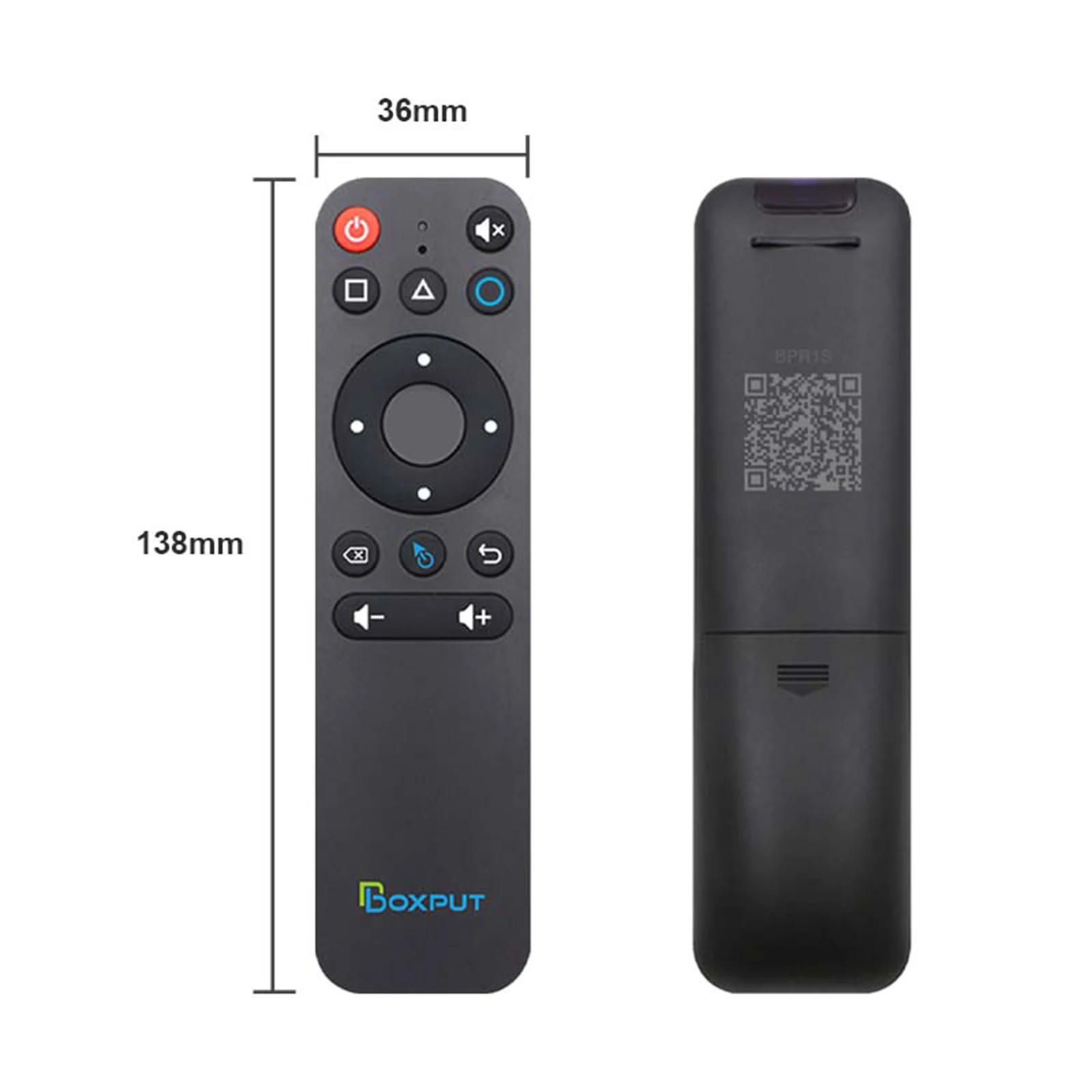 BPR1S – bezprzewodowy pilot z funkcją Bluetooth 5.0, wyposażony w żyroskop i funkcję uczenia się za pomocą podczerwieni, przeznaczony do zastąpienia oryginalnego pilota w urządzeniach Android TV Box i komputerach PC, a także do inteligentne — zdjęcie produktu 5
