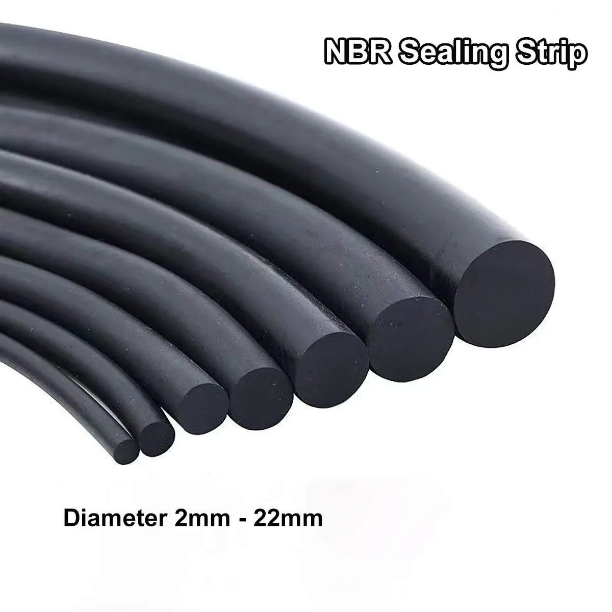 1Meter Dia 2 3 4 5 6 7 8 9 10 12 14 16 18 20 22mm Solid NBR Nitrile Rubber Seal Strip Oil Resistance Nitrile Rubber Round Strip