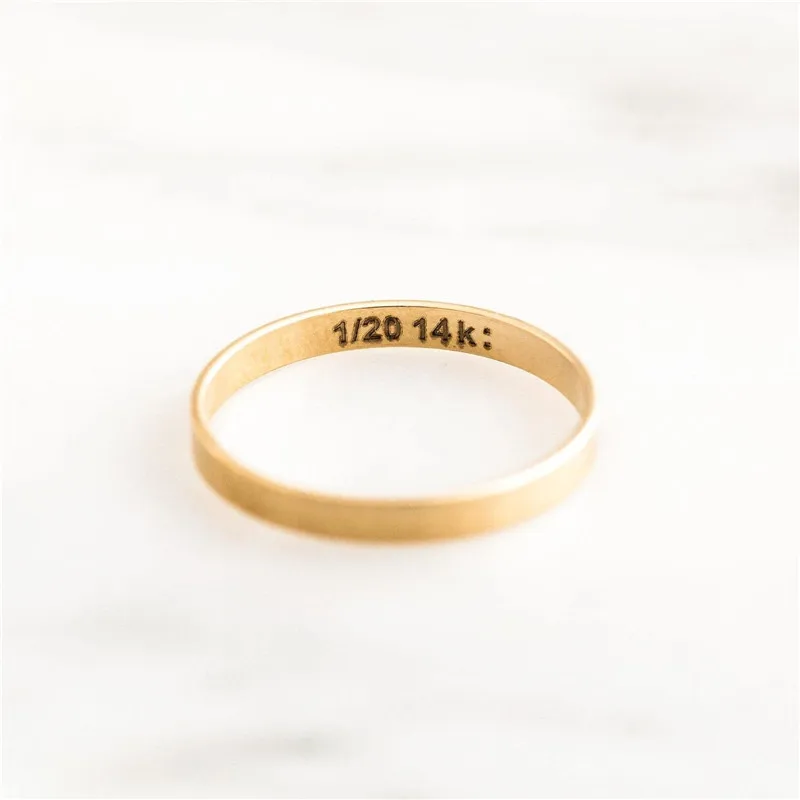 14K Gold Filled Flat Band Ring Minimalism JewelryKnuckle Anillos Mujer Bohemian Bague Femme Anelli Aneis Rings