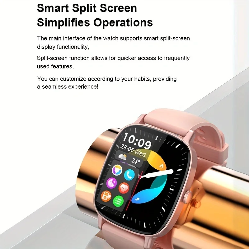 

P122 1.85" Ultra Thin Smartwatch (Answer/Make Call), IP68 Waterproof Fitness Tracker, 100+Sport Modes, Heart Rate/Sleep Monito.