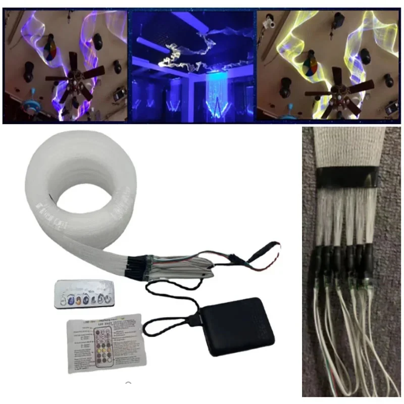 5M RGB LED elastyczna wstążka 5V-12V siateczka światła jaśniejsze kolorowe Fita z włókna optyczne USB siatka świecąca DIY sufit — zdjęcie 2