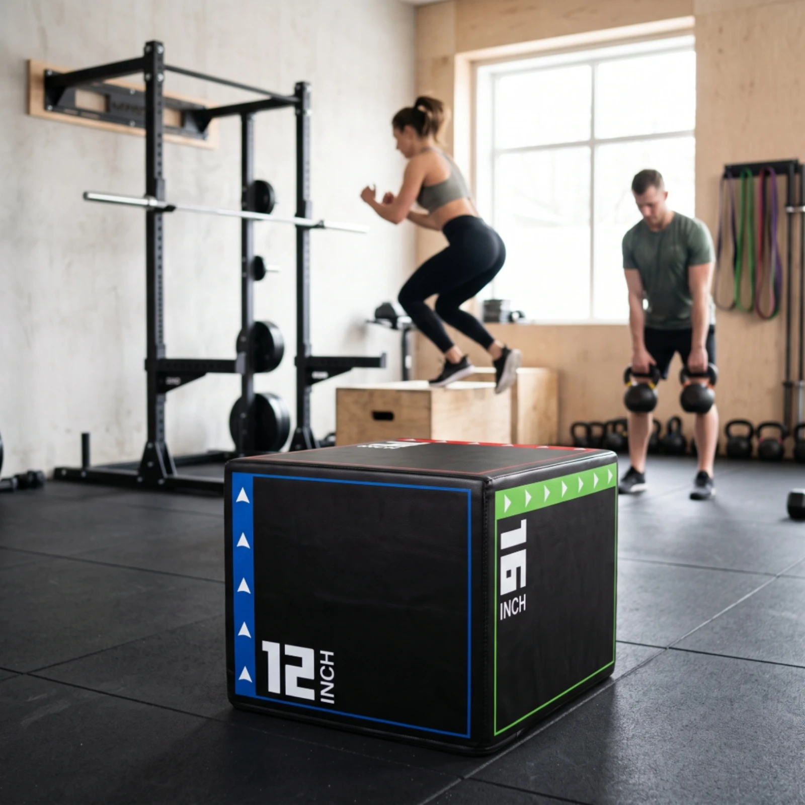 3‑in‑1 Plyometric Jump Box High Rebound Foam Box Gym Fitness Agility Training for Home Fitness Gym Strength Training Supplies