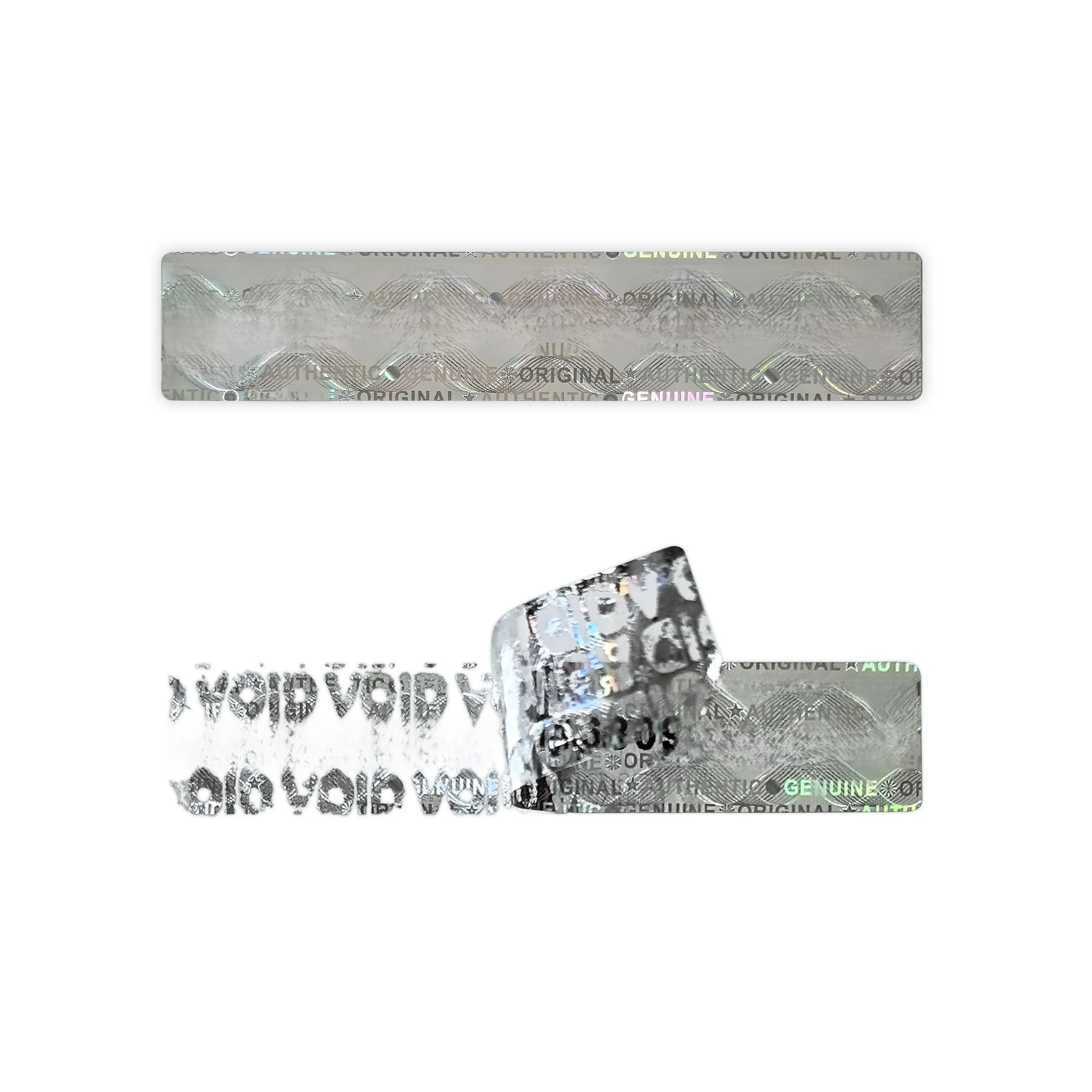 Naklejki hologramowe Laserowe wysokie bezpieczeństwo Tamper Poof Seal Oryginalna gwarancja Nieważne etykiety holograficzne z numerami Anti-Fake 5x1cm — zdjęcie produktu 7