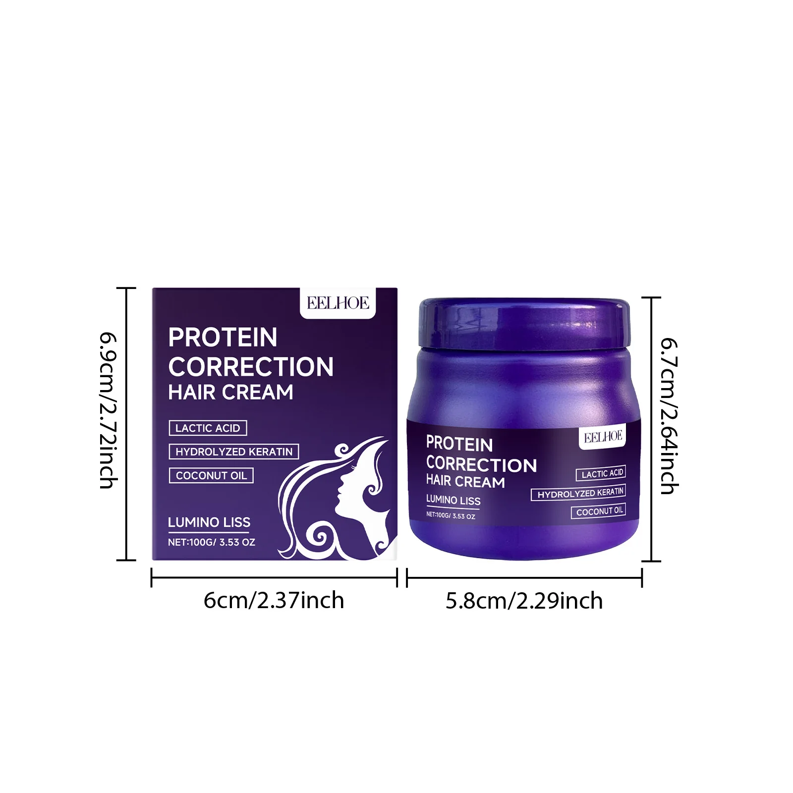 Eelhoe 100g Keratin Straightening Hair Cream Nourishing Dry Hair Repair Frizzy Smoothing Curly Soft Hair Straighten Care Cream - Image 6