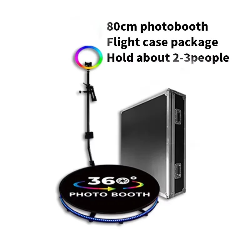 360 Fotohokje Draaibare Machine RGB Ringlicht Aanpasbaar voor Bruiloft Feest Evenement Automatische Fotostudio Kit