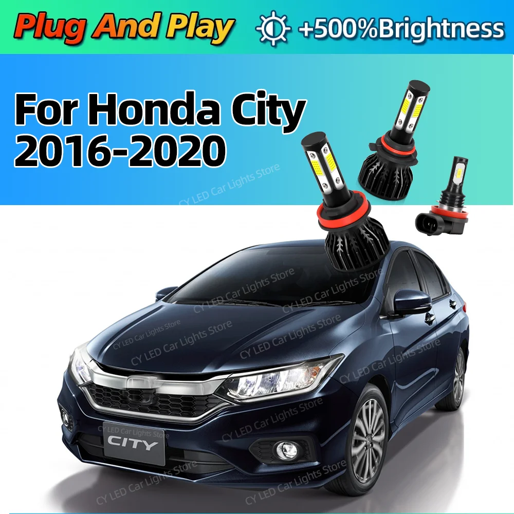 

2/6Pcs Led Headlight Canbus Car Bulb High Power White Fog Light Turbo Diode Lamp For Honda City 2016 2017 2018 2019 2020