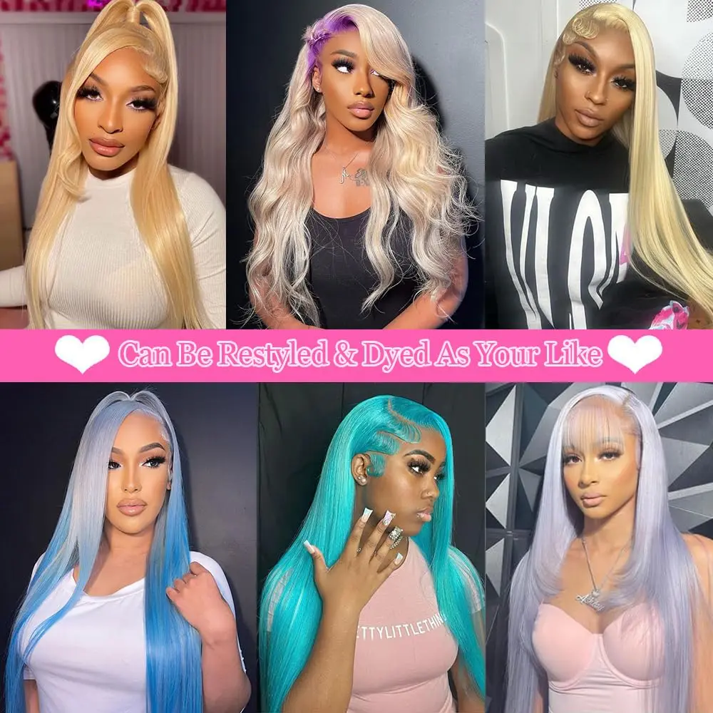 40 بوصة 200 الكثافة 613 شقراء مستقيم 13x6 13x4 Hd شفافة الدانتيل الباروكة الأمامية 100% الشعر البرازيلي الإنسان مناسبة للنساء #6