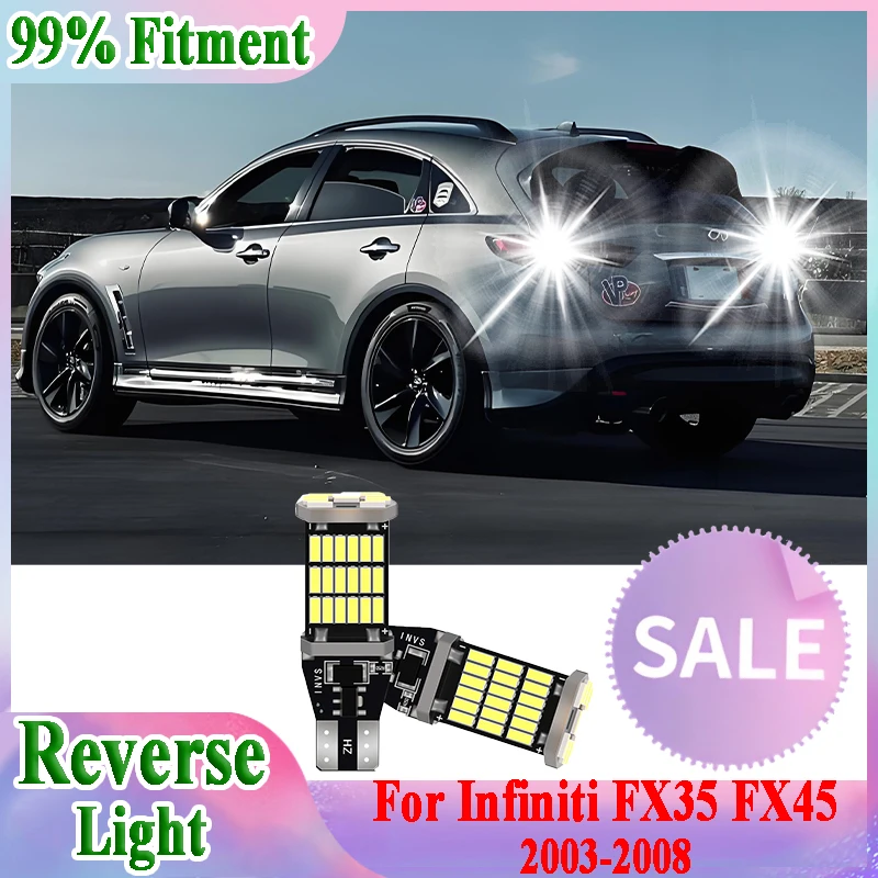 

2PCS T15 W16W Car LED Reverse Light 6000K White CSP Chips For Infiniti FX35 FX45 2003-2006 2007 2008 BackUp Lamp Super Bright
