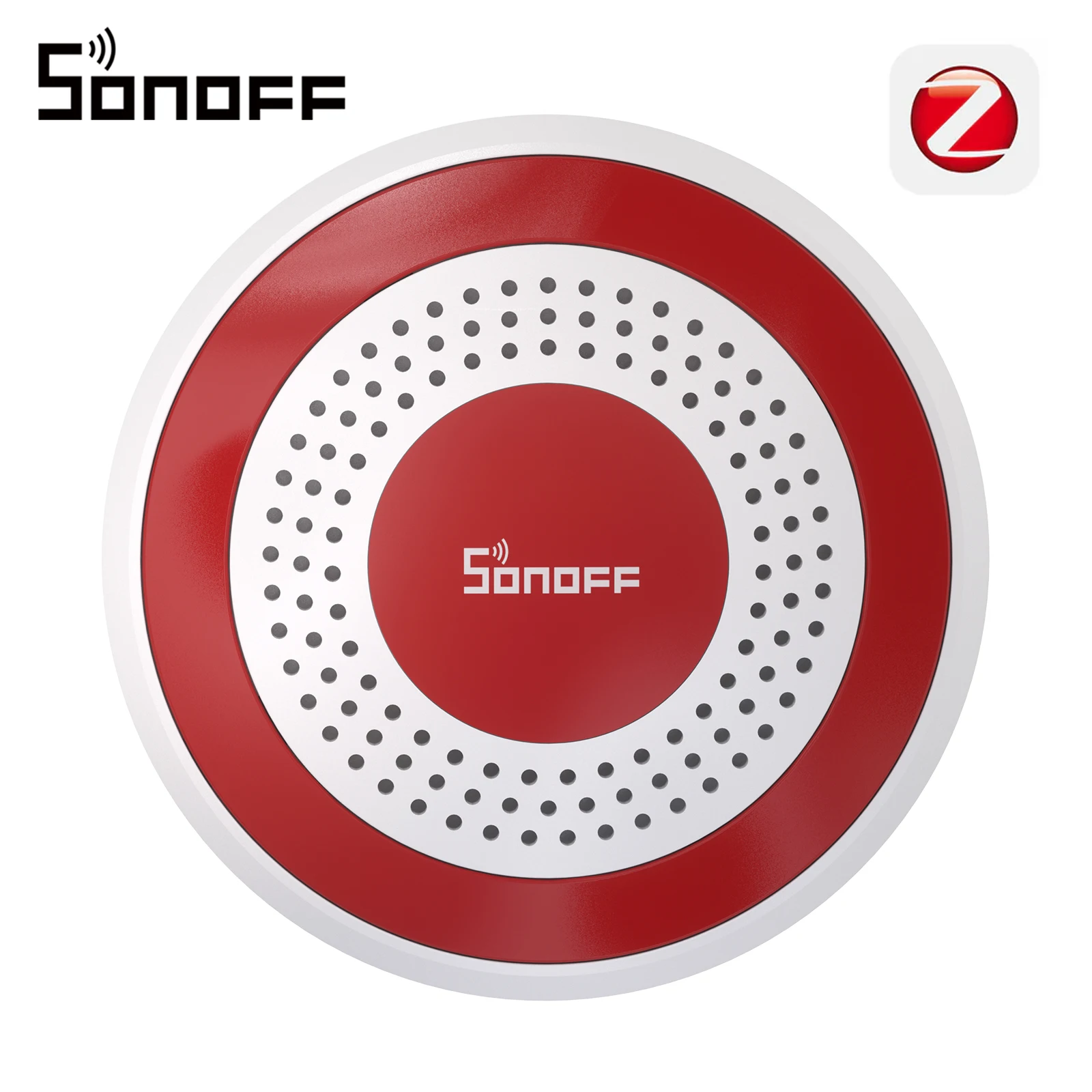 SONOFF SNZB-09P Zigbee SenseGuard Indoor Siren 105dB Loud Alarm Sound & Red Light Alerts USB & Backup Battery Dual Power Supply