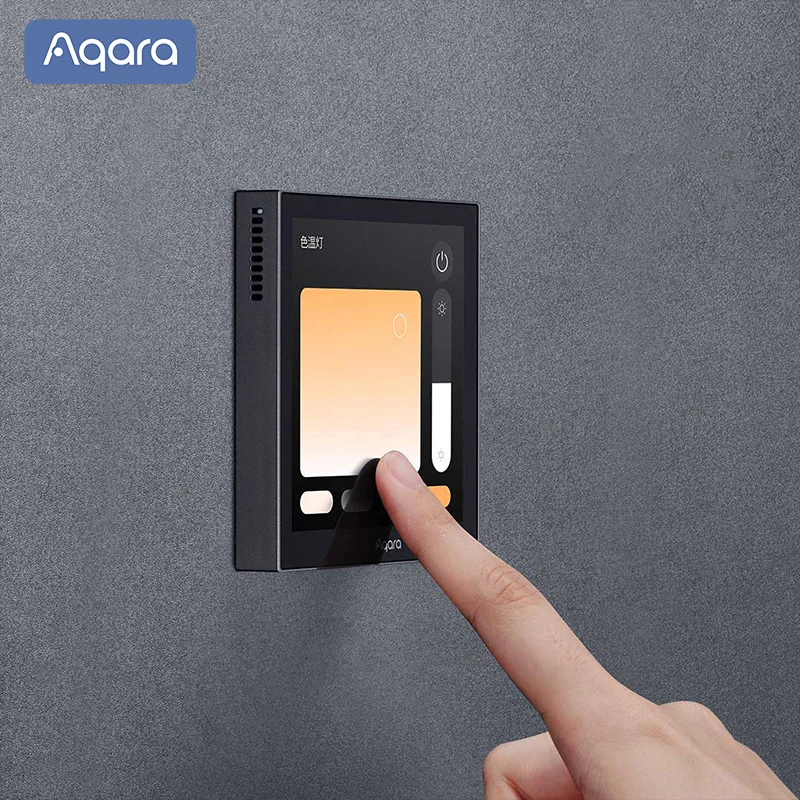 Aqara-Interruptor do Painel de Cena, S1 Zigbee Smart Touch Screen, Reconhecimento de Gestos AI, Controle de Voz Siri, 3.95