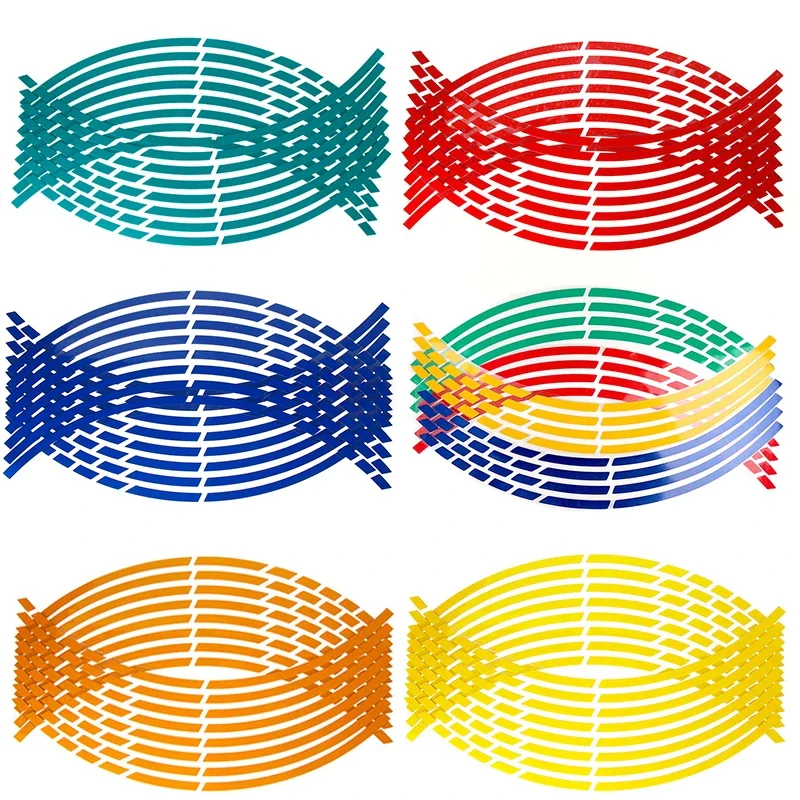 17 "18" autocollants réfléchissants pour pneus de roue de voiture de moto bandes de bande de jante réfléchissantes pour autocollants de voiture de moto pour Yamaha Kawasaki