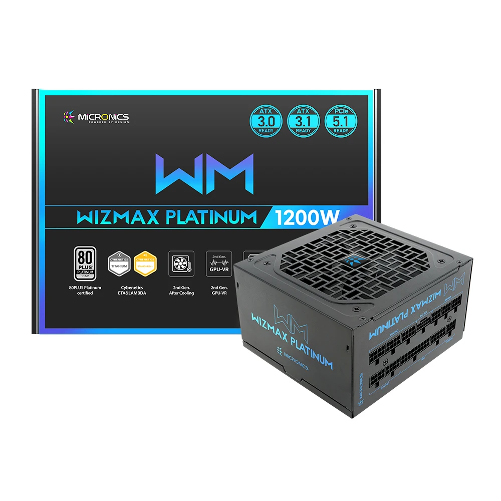 MICRONICS WIZMAX 1200W 80PLUS PLATINUM Full Modular ATX 3.1 (PCIE5.1)