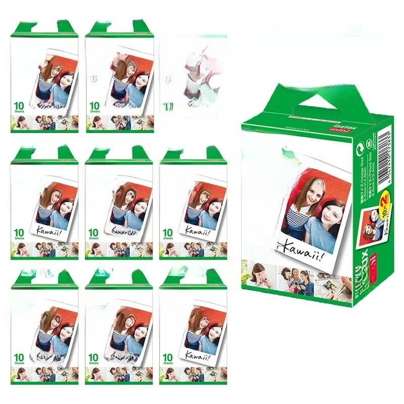 Fujifilm Instax Mini Film bord blanc 10 -100 feuilles de papier Photo pour appareil Photo instantané FUJI Mini 12 11 Mini 9 8 7s 70