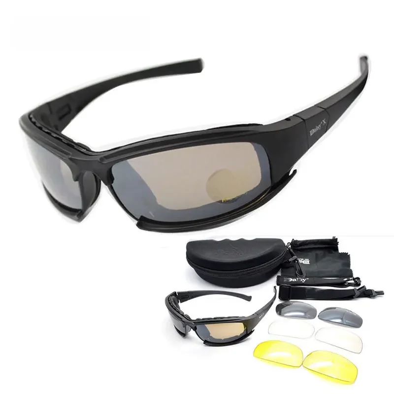 AliExpress SAIEOSYU Daisy X7 Military Goggles Bullet-proof Army C6 Polarized Sunglasses 4 Lens Hunting Shooting Airsoft Cycling Motorcycle Glasses