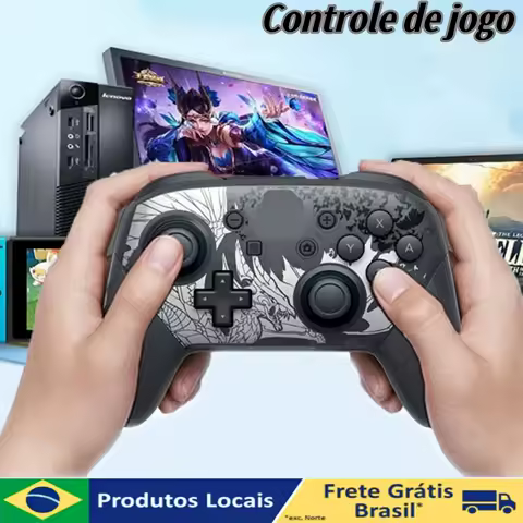 Controlador Joy Pad Switch Pro compatível com Switch/OLED/Lite, controlador Switch vibração somatosensorial e imersiva