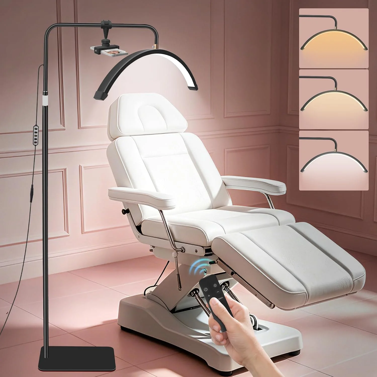 Lampe LED demi-lune Vremota 16/24 pouces, température 20W/36W/40W 3000K-6000K, pour soins de beauté, soins de la peau, tatouage, sourcils, tournage