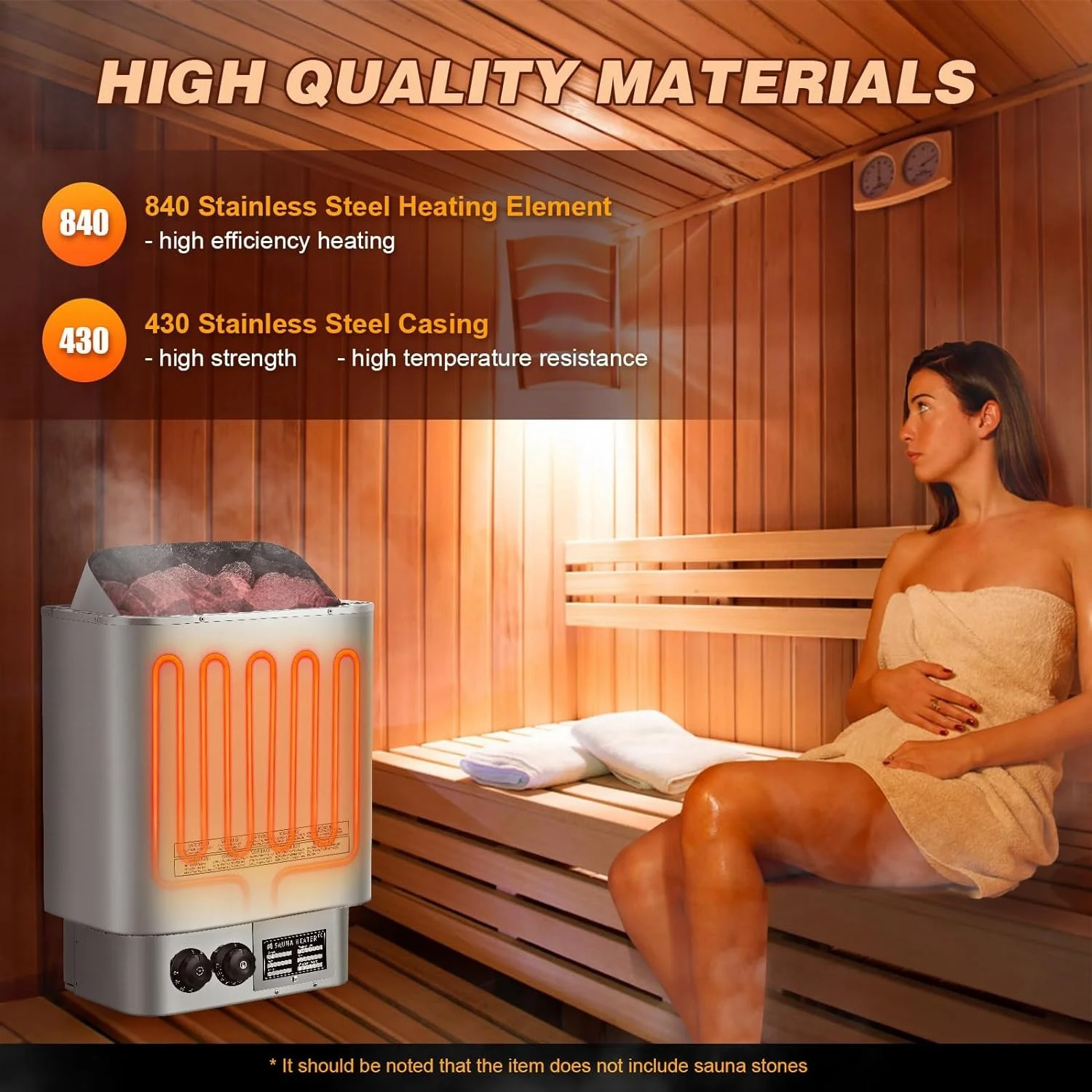 Imagem -03 - Diooist-aquecedor Elétrico de Sauna com Controlador Interno Sauna Fogão Vapor Seco Spa Mini 3kw Aço Inoxidável